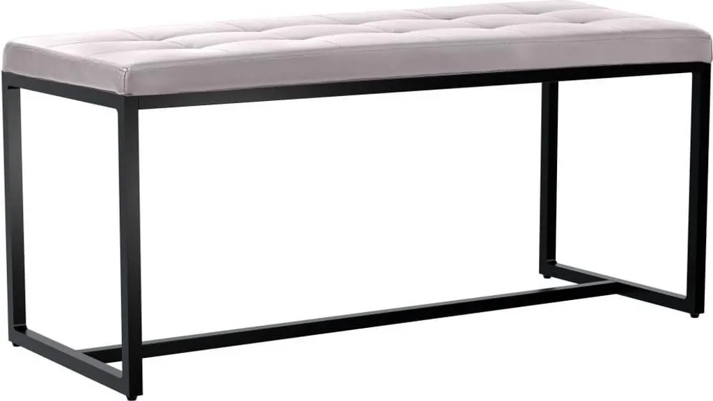 Panca con base nera - Divano - Elevato comfort di seduta | Colore: Bianco | Materiale: Pelle finta