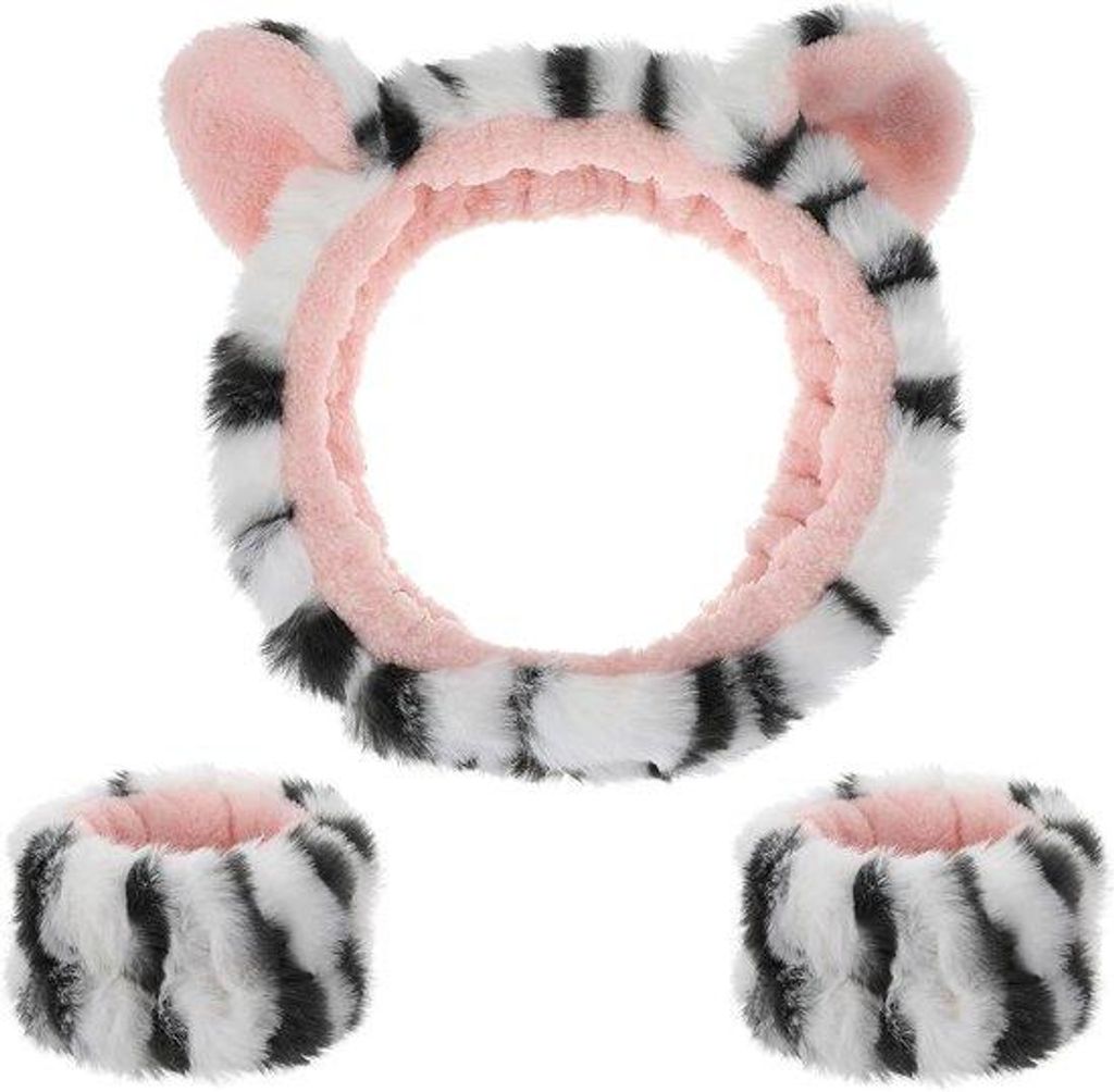 Make-up und Waschband - schattige Kat - elastische Gesichtsband - Polswasband - absorberende Make-up Haarband - für Mädchen und Frauen - Yoga - H...