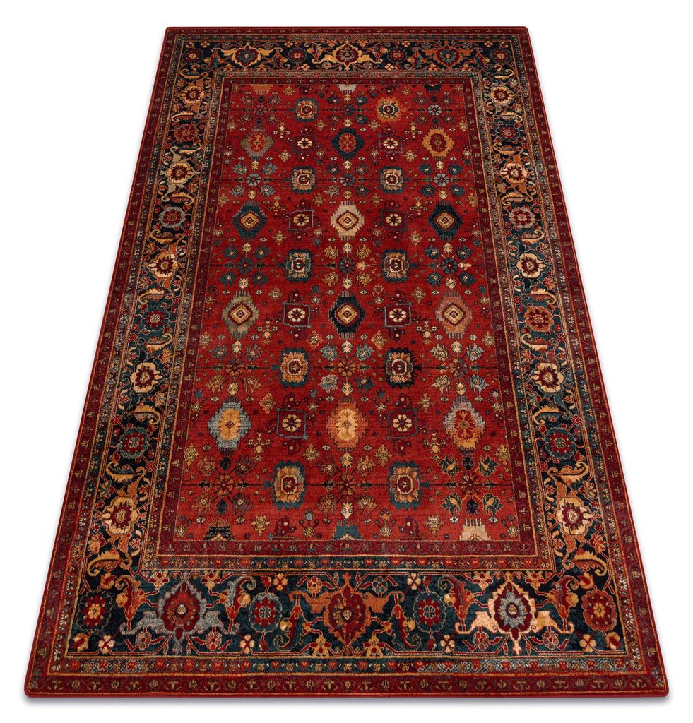 Tapis en laine OMEGA PARILLO Cadre rubis rouge 170x235 cm Image du produit 