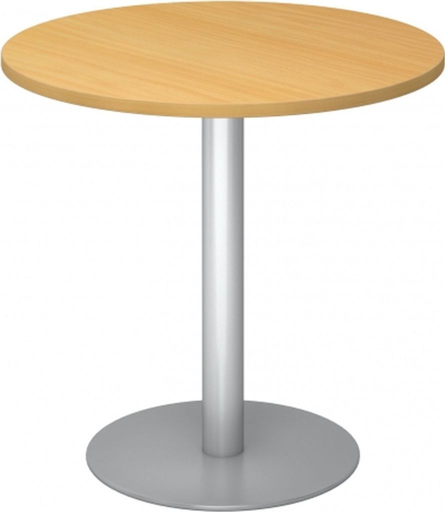Bistro Tisch Beistelltisch Besprechungstisch Silber 80 cm Durchmesser 6 = Buche