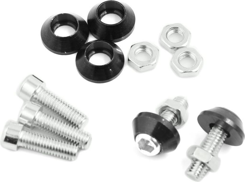 5stk Motorrad 6 mm Gewinde-Ø Kennzeichenrahmen Bolzenschraube Dekoration Schwarz DE de