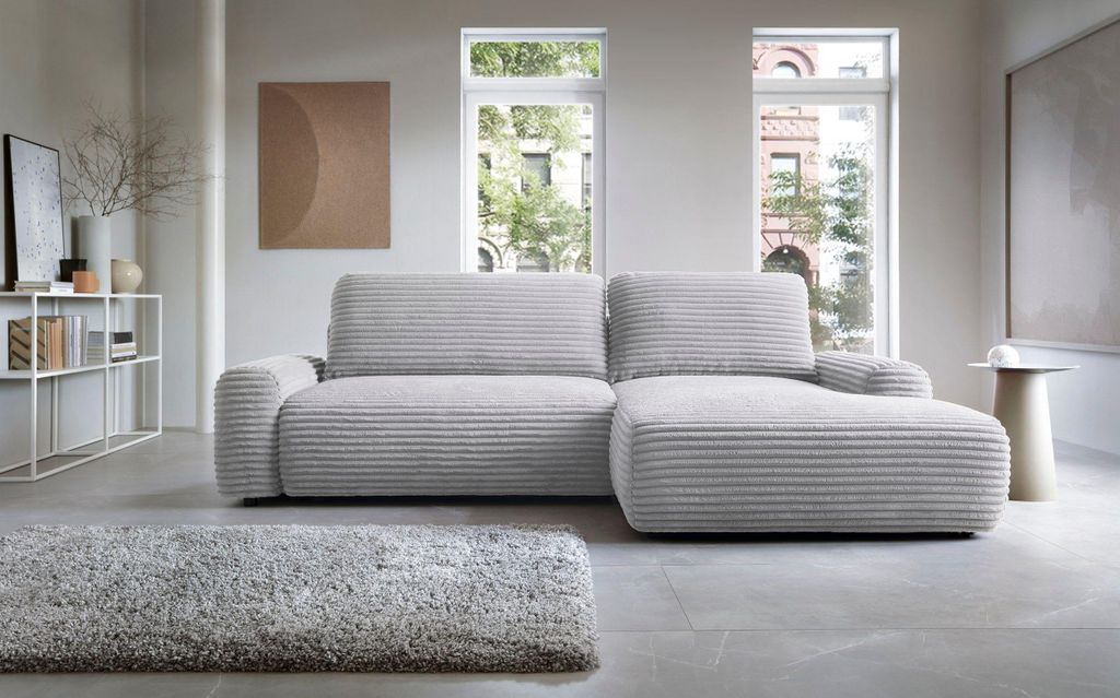 Masseno Ecksofa OSSO mit Schlaffunktion L-Form, Sofa mit Bettkasten, Wohnzimmersofa, Couch, Soffa, Bettsofa, Couchgarnitur- Grau, AMBIENCE 18