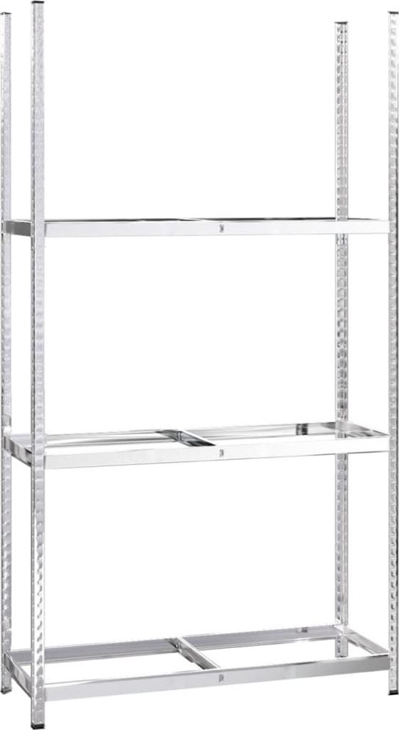 vidaXL Portagomme a 3 ripiani argento 110x40x200 cm in Immagine del prodotto 