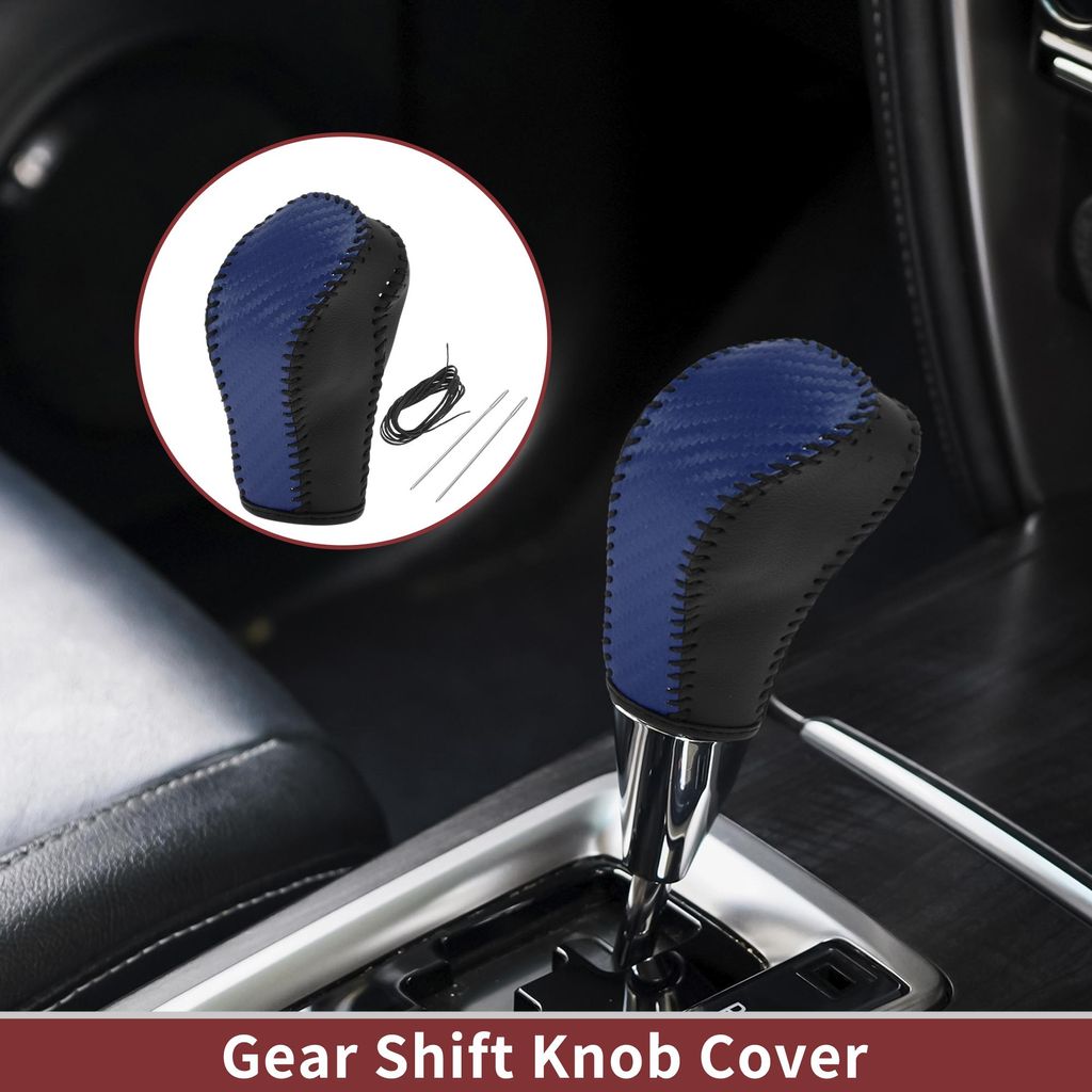 Zahnrad Schaltung Knopf Abdeckung Auto Schalthebel Schaltgriff Schutz für FX50 2009-2013 Schwarz Blau Kunstleder