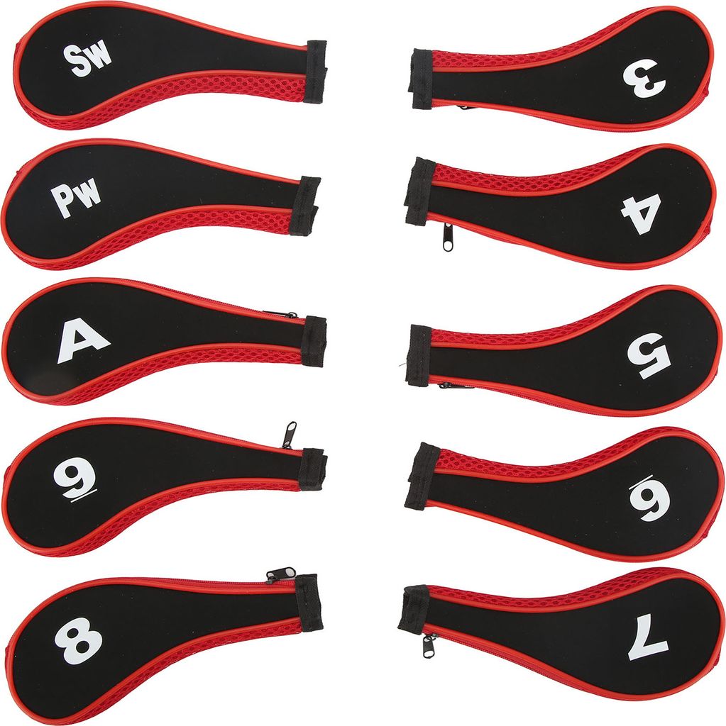 10pcs Golf Club Head Cover Neopren für Woods Irons Golferliebhaber rot