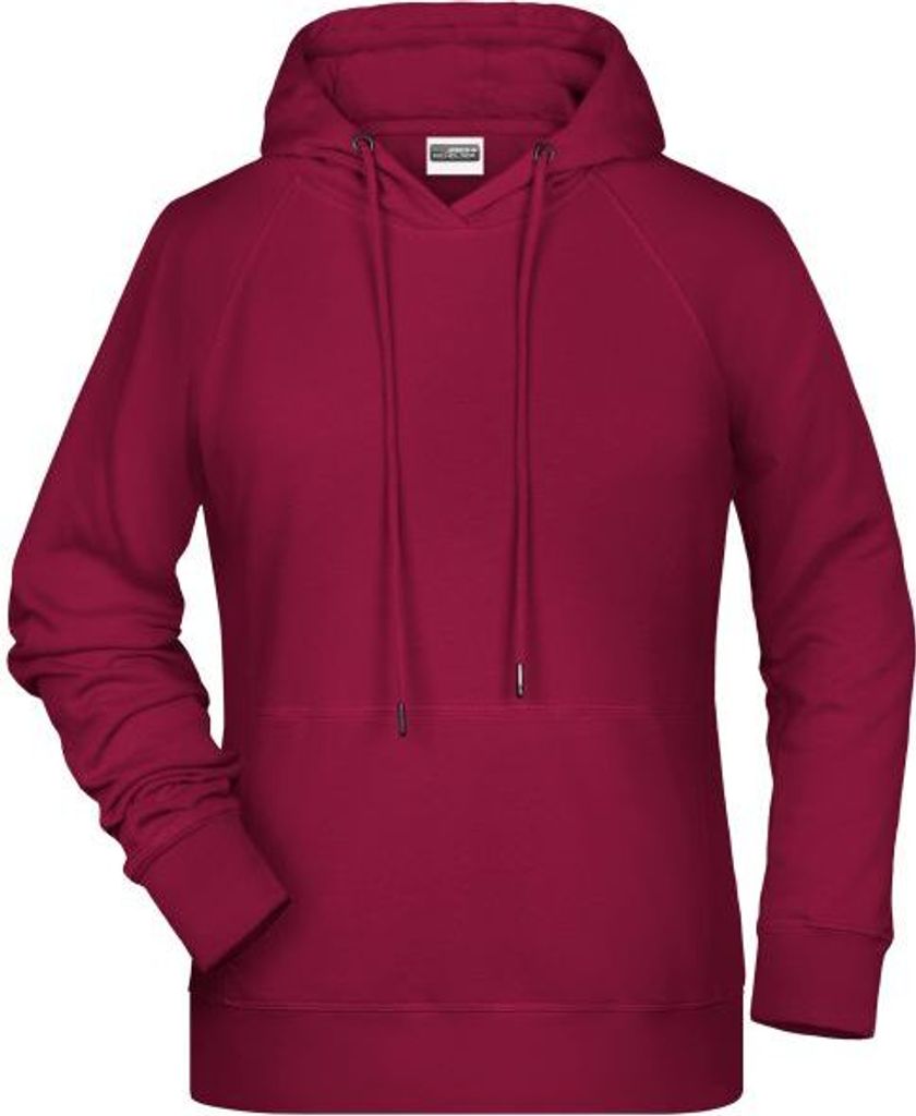 Ladies' Hoody Kapuzensweat mit Raglanärmeln wine, Gr. M Produktbild 