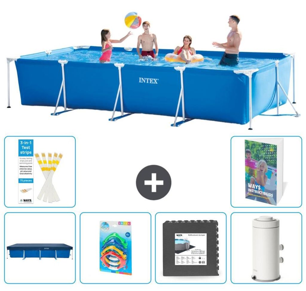 Rechteckiger Frame Pool - 450x220x84 cm - 7-teilig S143