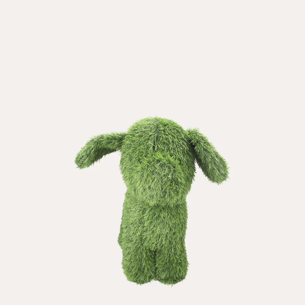 Chien Décoratif en Gazon Synthétique Vert Résistant Intempéries 50cm