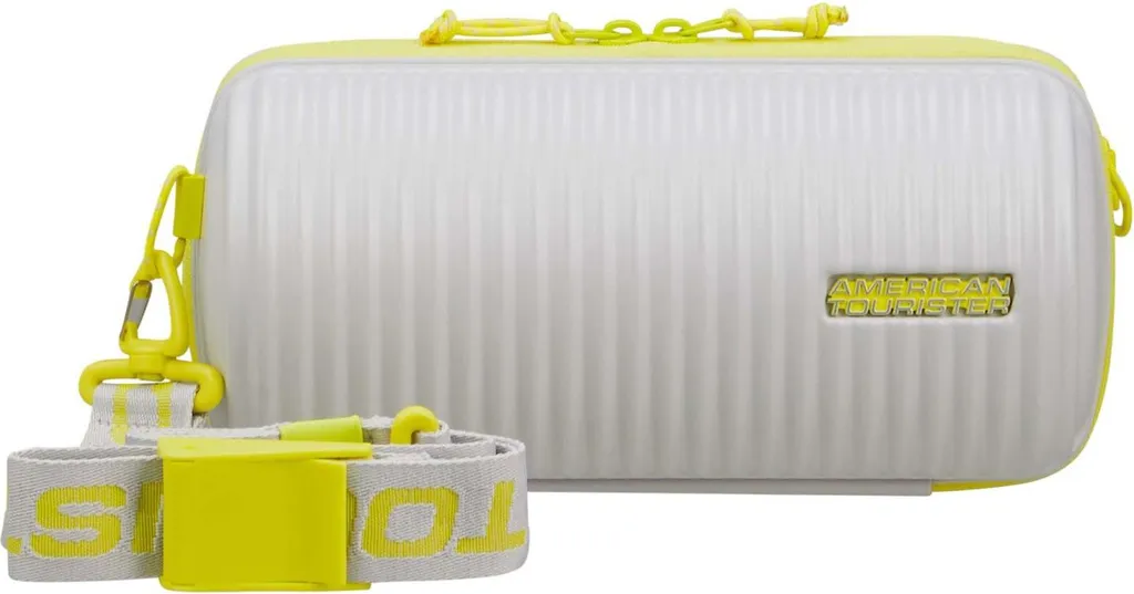 American Tourister Rollio Crossbody Bag Light Grey Lime - Sacoche Design