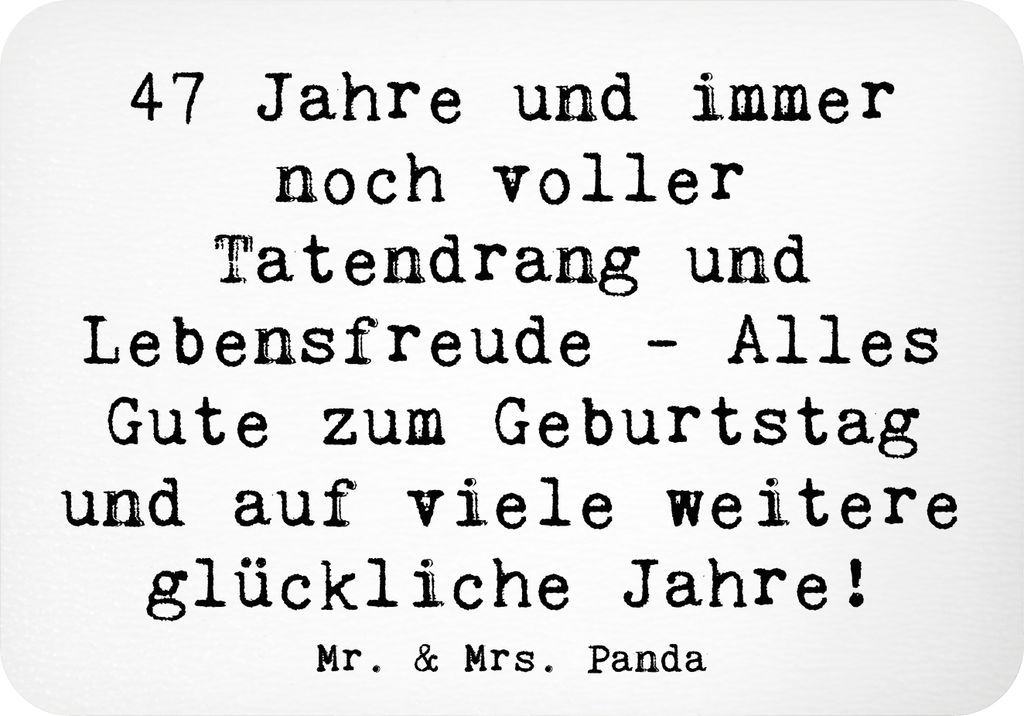 Mr. & Mrs. Panda Kühlschrankmagnet Spruch 47. Geburtstag - Weiß - Geschenk, Notizhalter, Geburtstagswünsche, magnet, Persönliche Geschenke, haf...