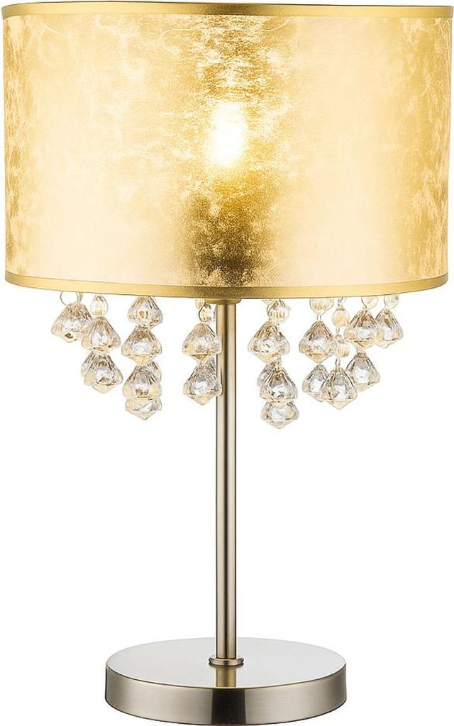 Kristalllampe, Blattgold, Nickel matt, 1x E27