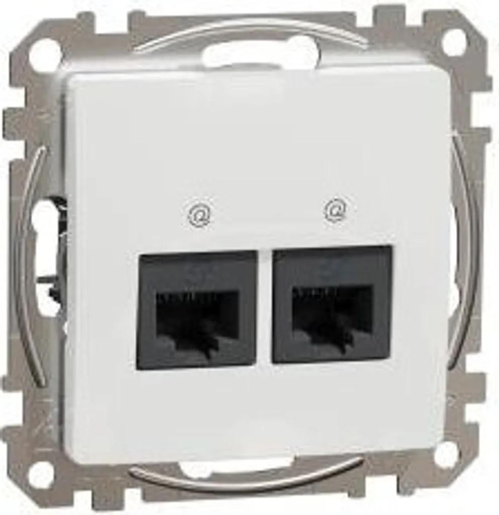 Prise UAE 2x RJ45 Cat6 UTP Schneider Sedna Design Blanc SDD111462