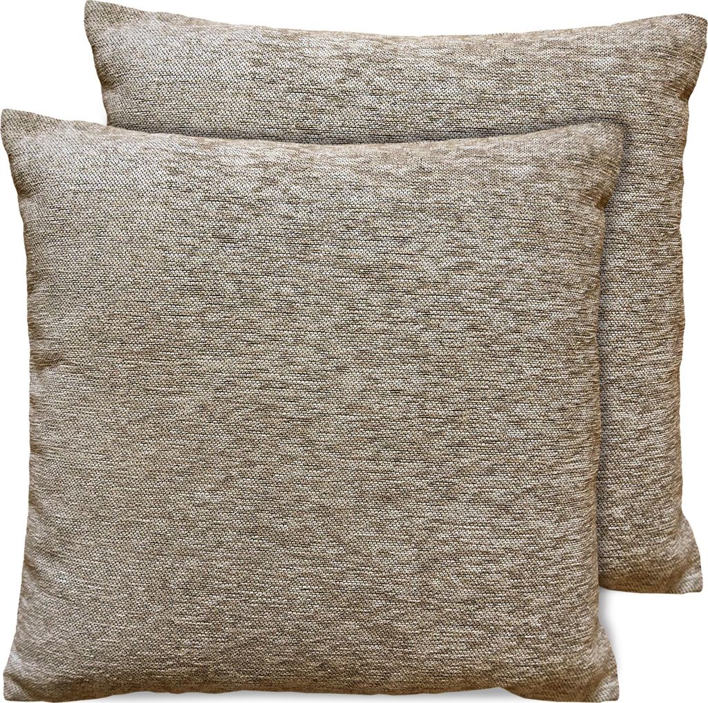 2er Set Kissenhüllen 45x45 cm beige meliert als weiche Produktbild 