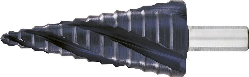 Stufenbohrer HSS TiAlN 4-fach Spiralnute 4-12mm EXACT