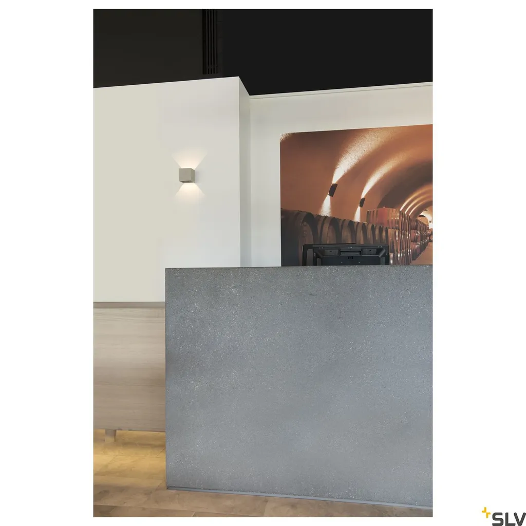 Applique murale SOLID CUBE grise G9 25W avec double diffusion haut et bas
