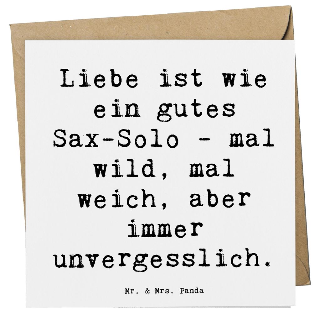 Mr. & Mrs. Panda Grußkarte Spruch Saxophon Liebe - Weiß - Geschenk, Musiker, Instrument, anlasskarte, Musikgeschichte, lernen, Klappkarte, Glück...