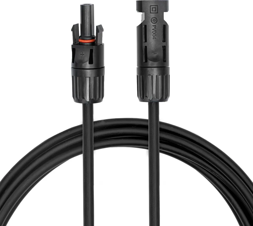 Câble de raccordement solaire 6mm2 noir 1m avec connecteur mâle
