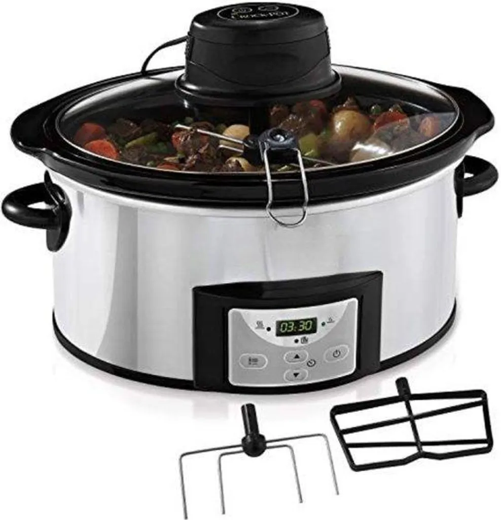 Barbecue électrique à cuisson lente avec minuterie pour 4 personnes