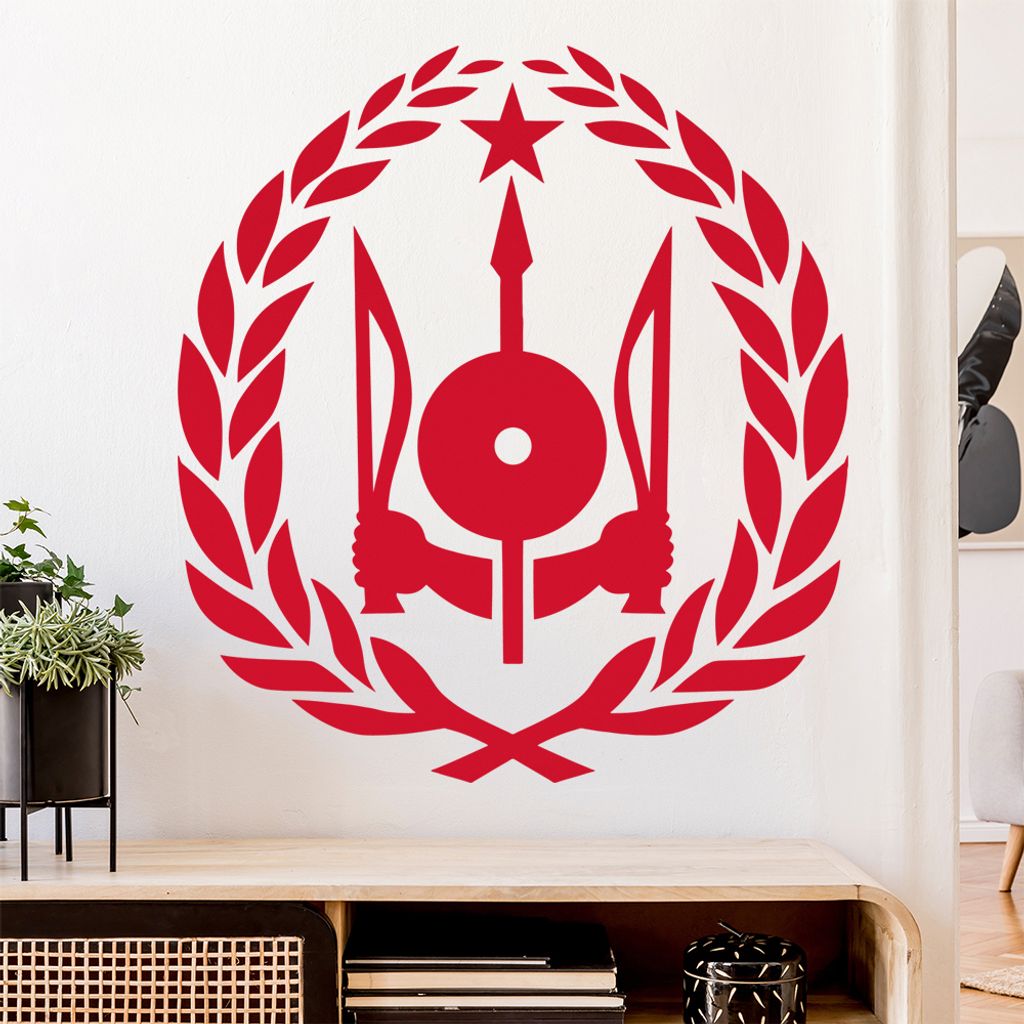 Dschibuti Wappen Wandtattoo Wandaufkleber Wall Sticker - Dekoration, Küche, Wohnzimmer, Schlafzimmer, Badezimmer