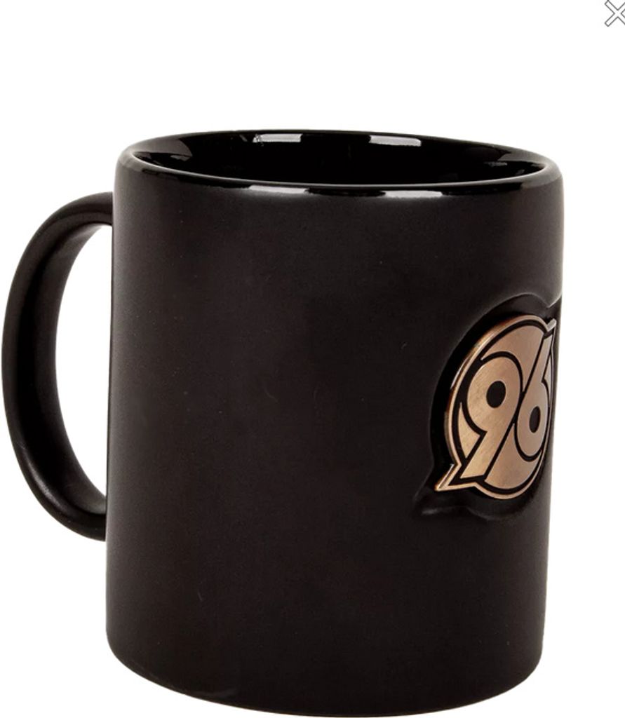 Schwarze Keramik Tasse mit Platinen 96-Logo, ca. 0,3 L Produktbild 