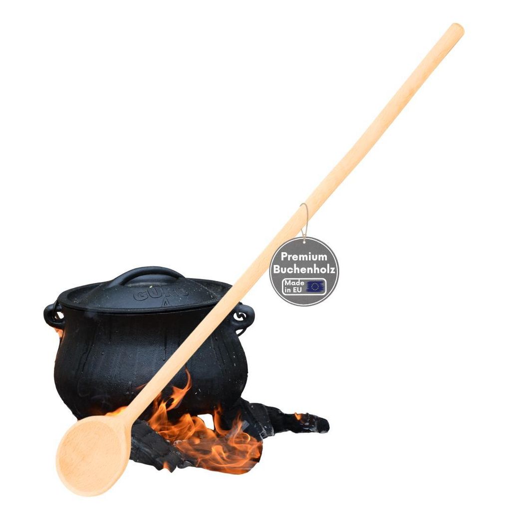 TOPANBIETER 999 Kochlöffel aus Buchenholz, 100 cm, extra langer Küchenlöffel aus Holz, stabil & hitzebeständig, ideal für Großküchen und Hau...