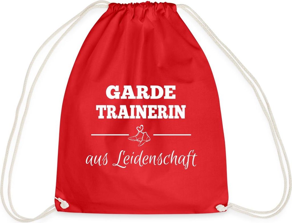 Spreadshirt Gardetrainerin Aus Leidenschaft Tanzmariechen Gardetanz Turnbeutel, One size, Rot