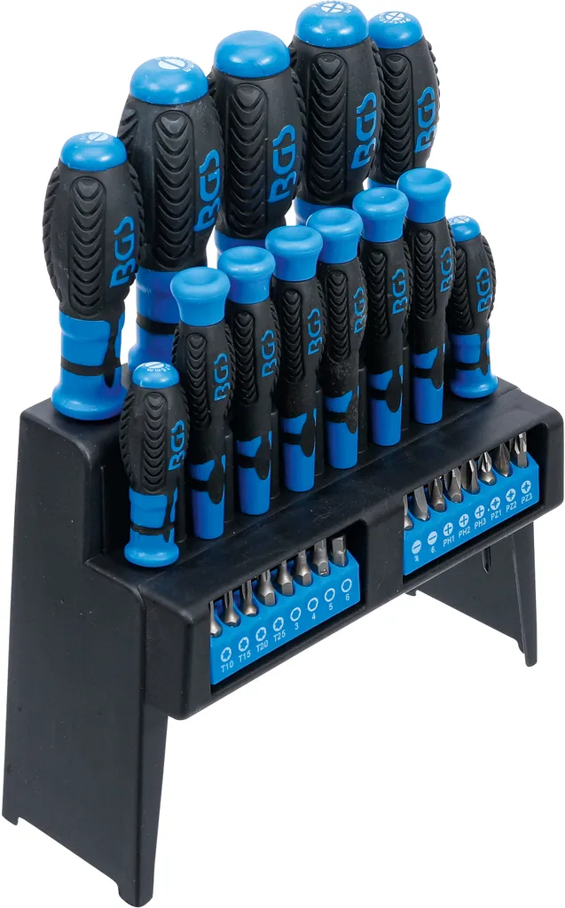 Jeu de tournevis ergonomique avec 28 embouts en acier chrome-vanadium