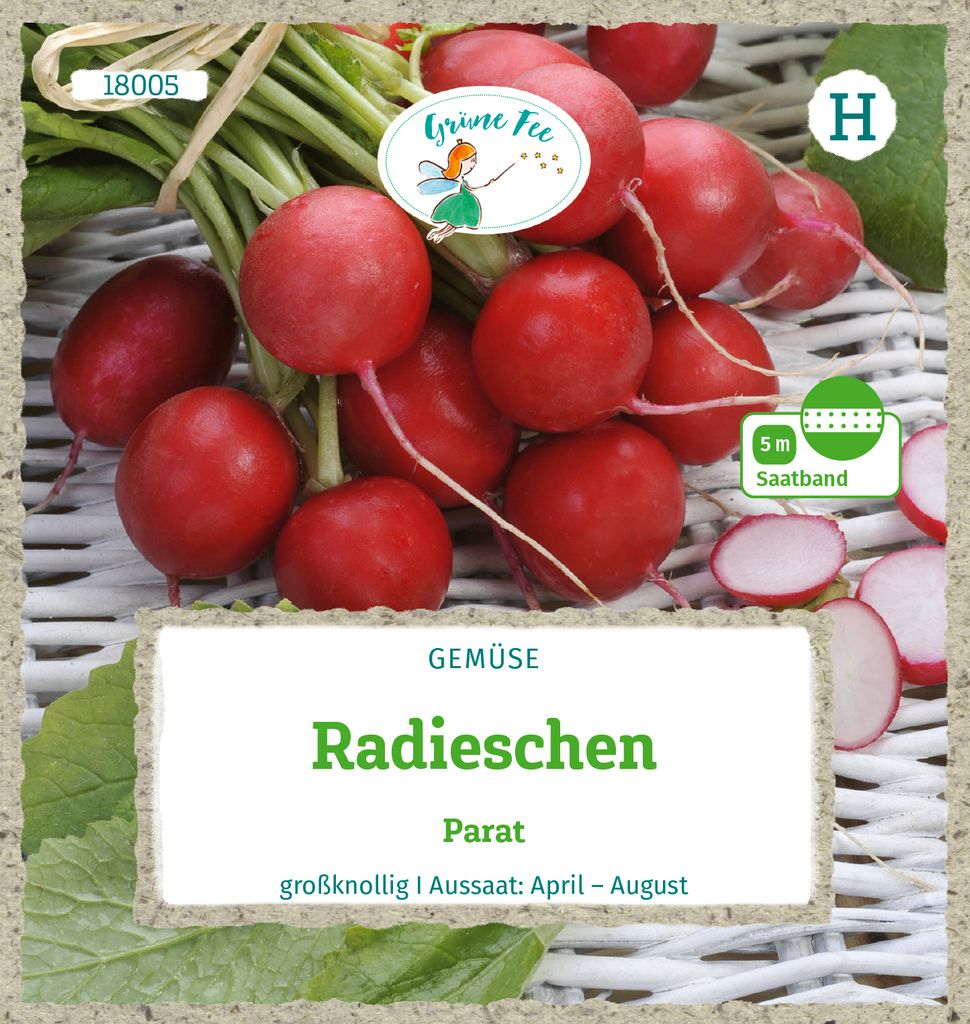 Grüne Fee - Radieschen Parat Saatband 5 m Samen - 18005