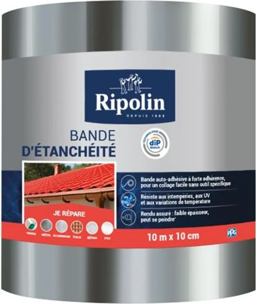 Stop fuites : bande d'étanchéité aluminium Ripolin adhésive 10m x 10cm