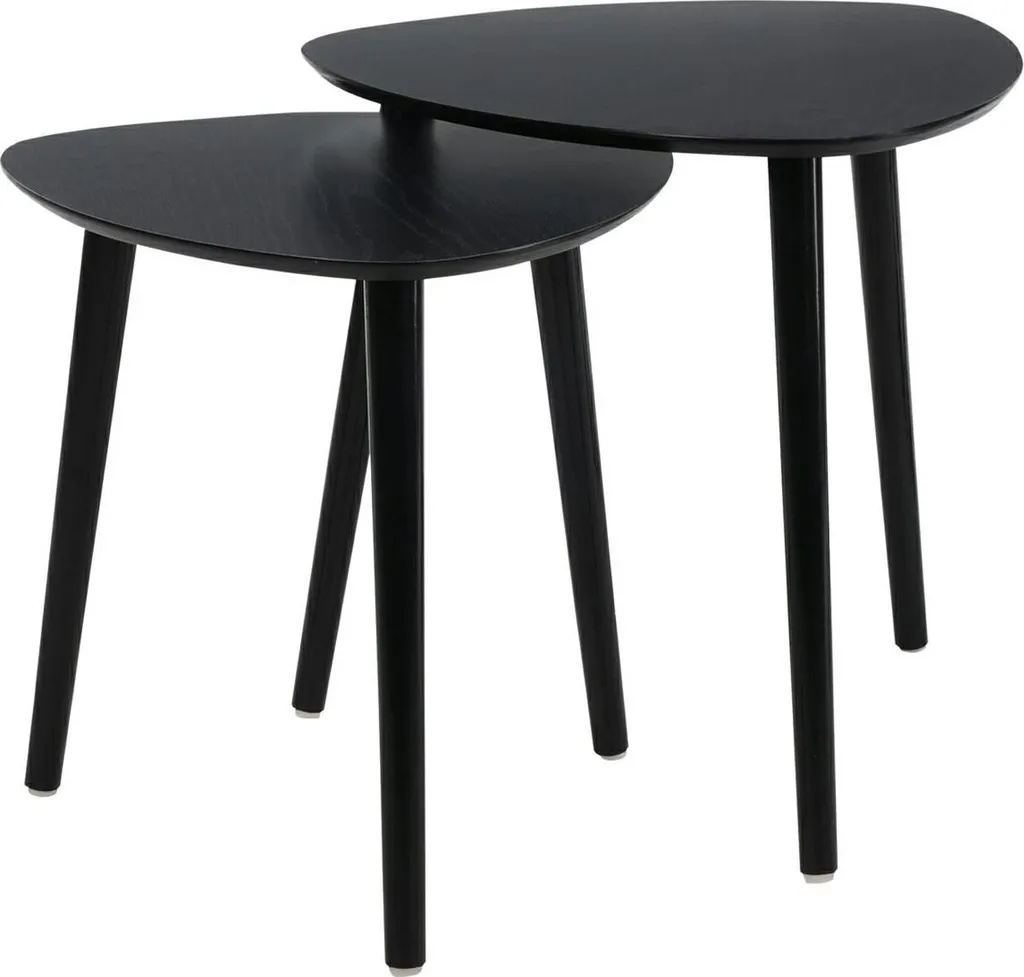 Tables d'Appoint Minimalistes Noires en Bois avec Bords Élégants - Lot 2