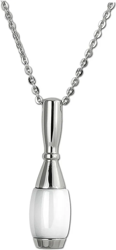 Amello Collana 50cm Ceramica Bianca Acciaio Inox ESKX15W | Trend 2026