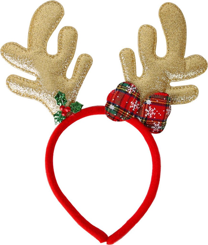 Weihnachts-Stirnband, Rentiergeweih, Weihnachtsmann, Stern, Haarband, Urlaubs-Anzieh-Haarreif, Party, Cosplay-Zubehör für Frauen und Kinder D