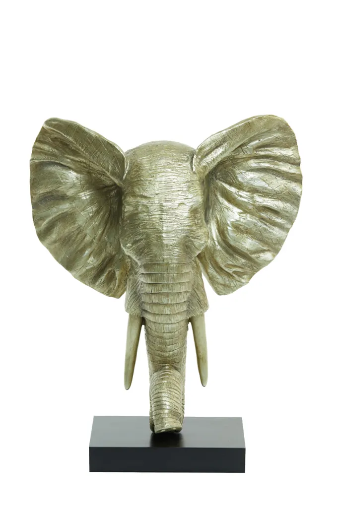 Décoration de Salon Éléphant Doré Idée Cadeau Prestige Maison 49 cm