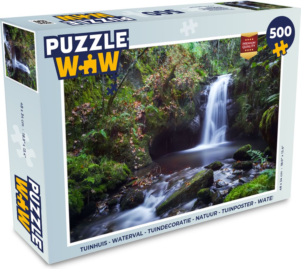 MuchoWow Puzzle 500 Teile Wasserfall - Natur - Wasser - 500 Teile - Kinder - Selberbauen - Puzzlespiele