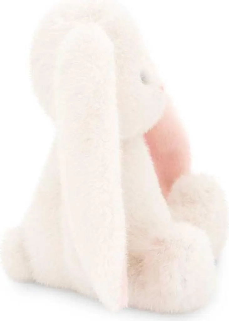 Doudou Lapin Blanc et Orange 30 cm - Peluche Décorative de Qualité