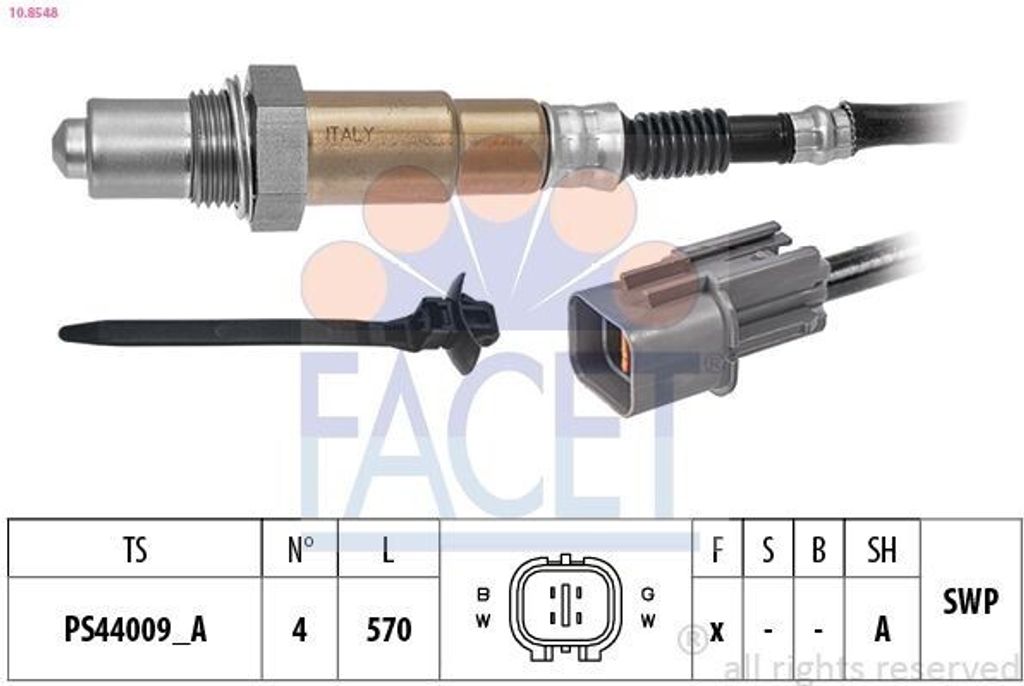 FACET Lambdasonde für HYUNDAI Tucson (TL, TLE) nach-Kat Beheizt Planarsonde 570mm 10.8548