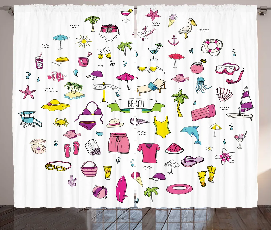 Rideaux de Salon Universels ABAKUHAUS Style Rustique 280x225 cm à Boucles
