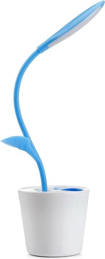 INF LED Schreibtischlampe mit Stifthalter, Augenschutz, flexibler Hals Blau