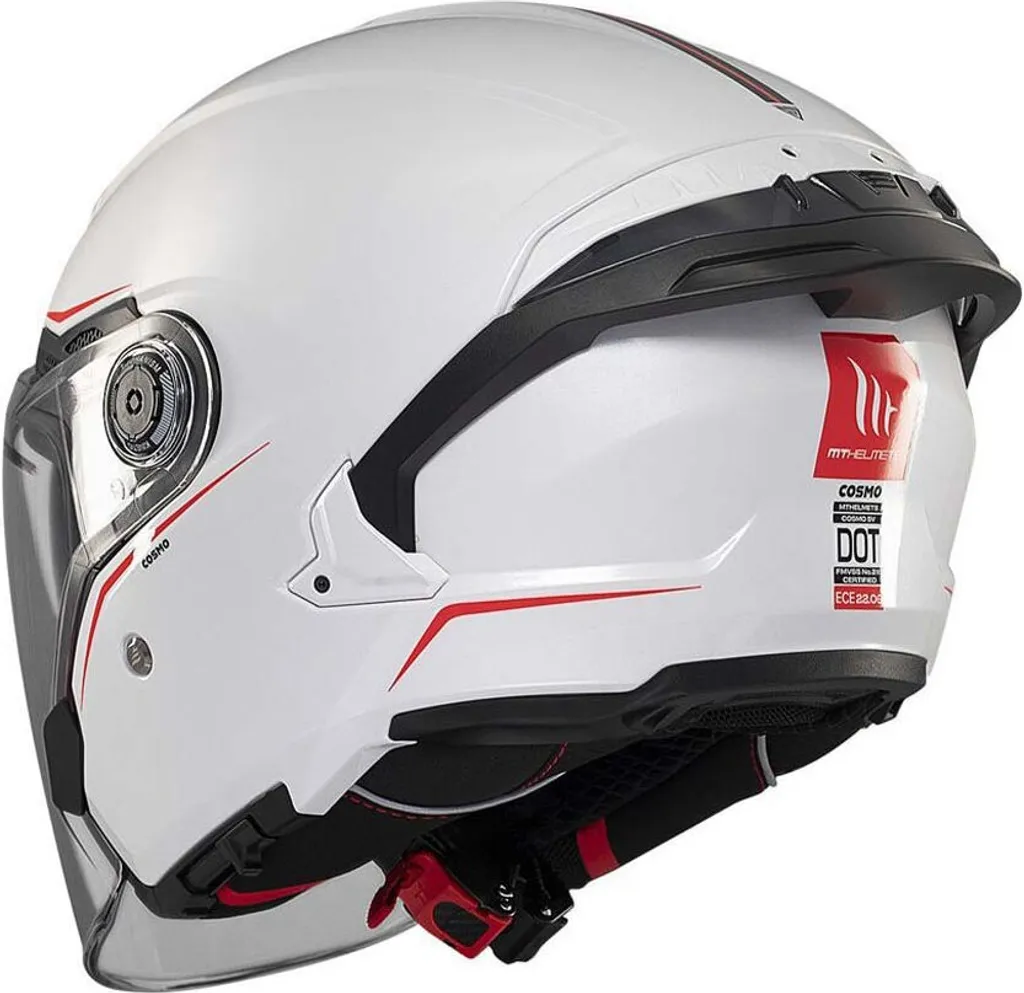 Casque Jet MT Helmets Cosmo SV Solid A0 Blanc Brillant Taille XL