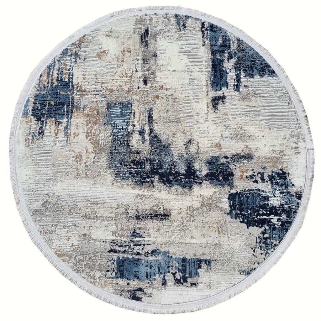 Runder Teppich 100 cm STEFANO - blau / grau