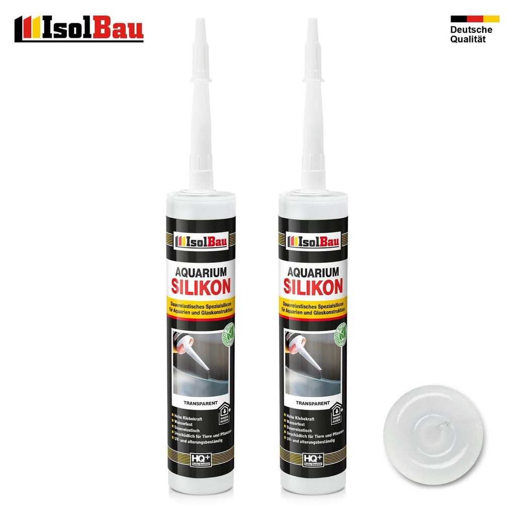 Isolbau Aquarium Silikon 2 x 300 ml Transparent Glassilikon dauerelastisch