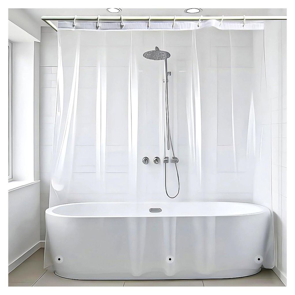 Transparenter Duschvorhang 180 x 180 cm | PEVA Wasserdicht & Antischimmel Badezimmer Vorhang