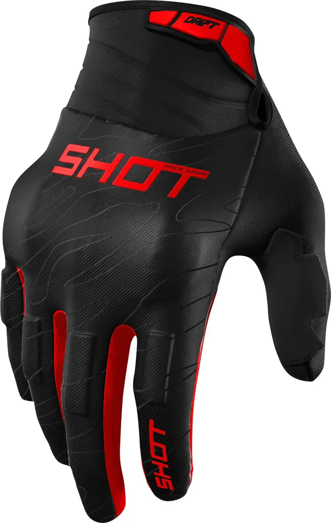 Casque cross Shot Drift Onyx rouge léger avec ventilation maximale