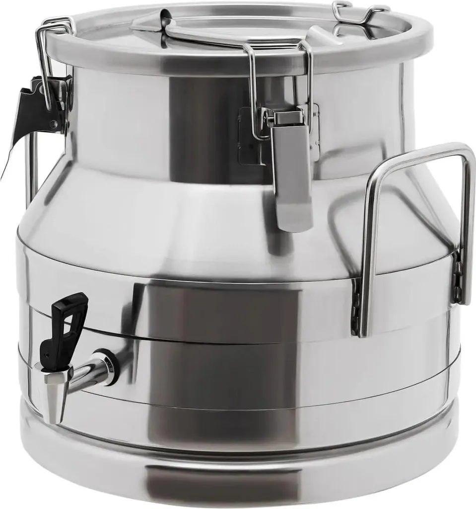 Pot à lait en inox avec robinet et couvercle hermétique 5L Pro