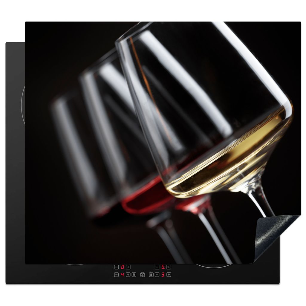 KitchenYeah Herdabdeckplatte Induktionsschutz - Weinglas - Wein - Alkohol , 57x51cm, Küche Deko, Glaskeramikkochfeld Herdabdeckung, Abdeckplatte...