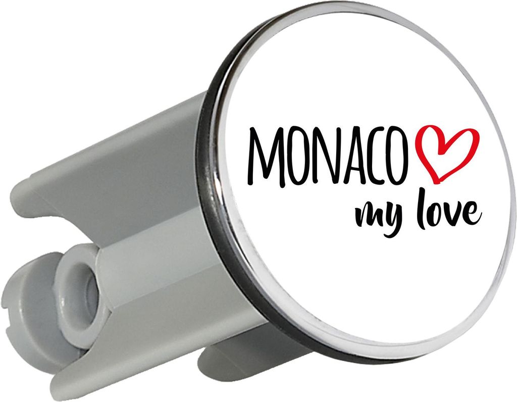 Huuraa Waschbeckenstöpsel Monaco my love 4cm höhenverstellbar Abflussstopfen Geschenkidee