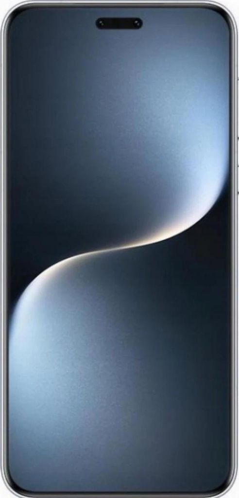 A smartphone with a dark, abstract wallpaper.