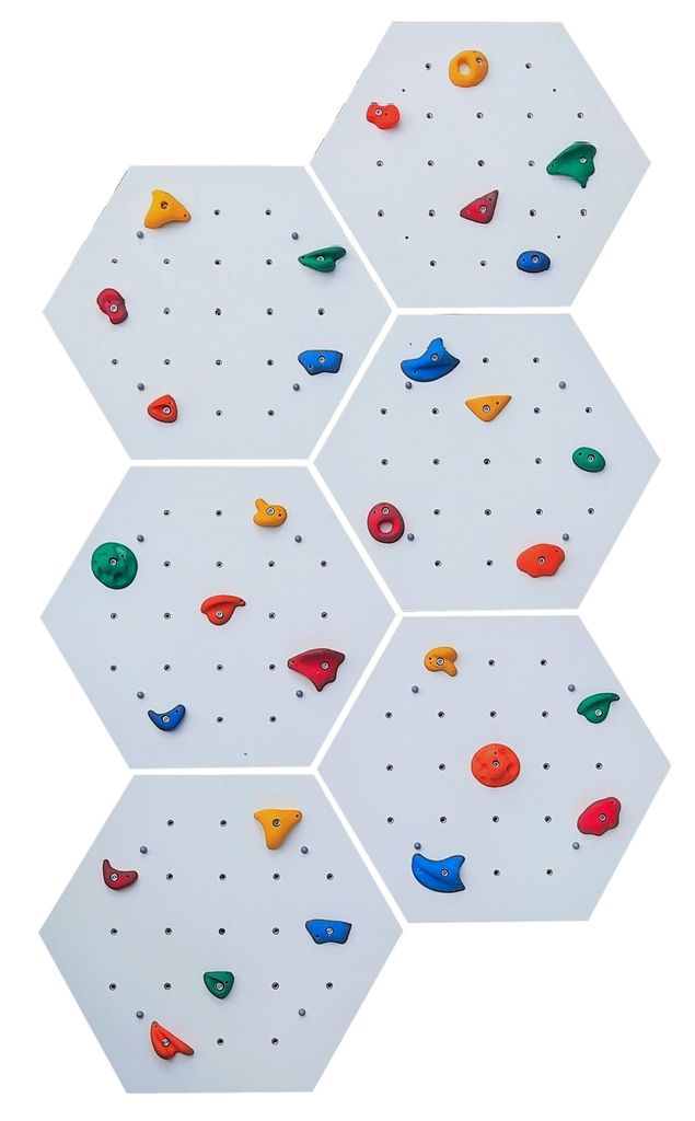 Create for you - Kletterwand, 6x Wandpaneel 130x225 cm, 30 Bunten Klettergriffen