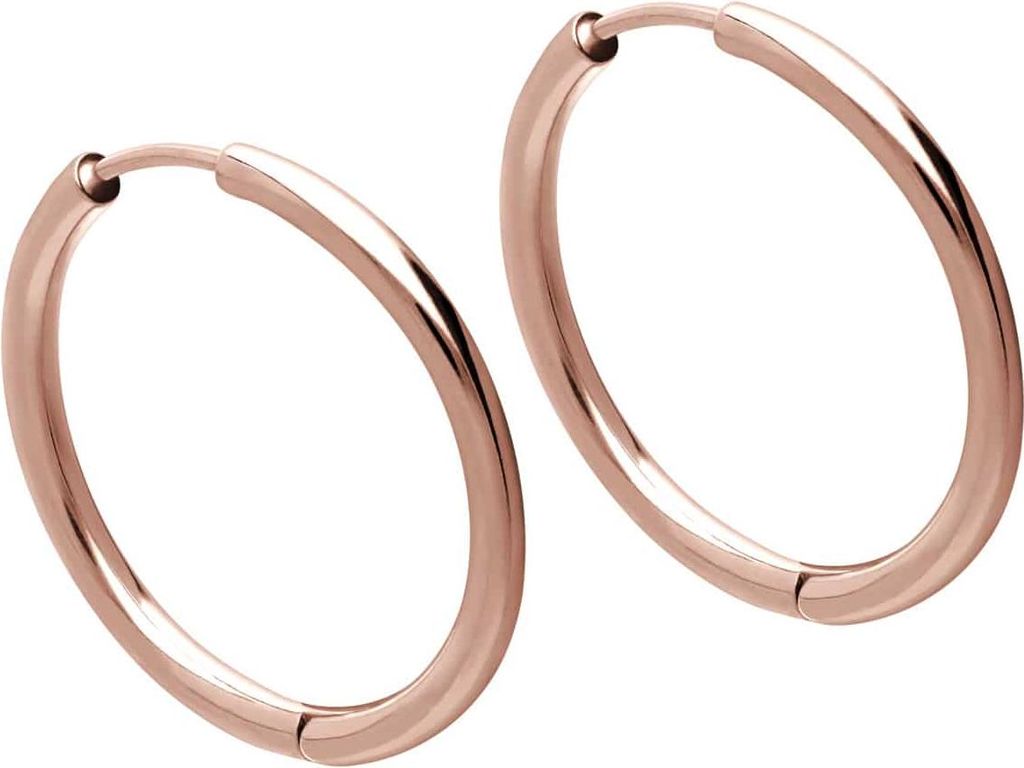 Chirurgenstahl Ohrclicker Creolen RoséGold Innendurchmesser: 18mm + Designstärke: 2 mm (0,8 mm Stabstärke)mm