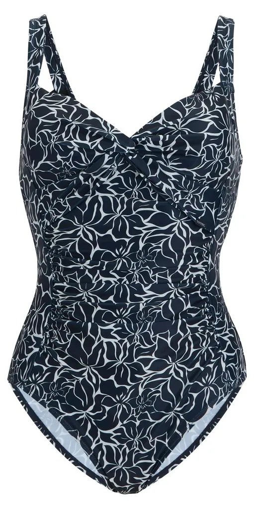 Maillot de Bain une Pièce Gainant pour Femme - Coupe Sculptante Marine 48